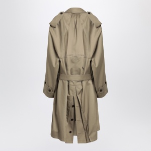 Balenciaga Beige double-breasted cotton trench coat - Img 2