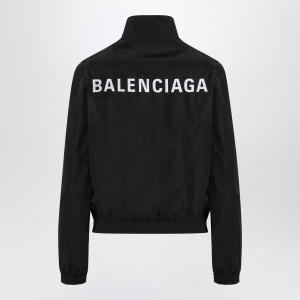 Balenciaga Black bomber jacket with zip and logo - Img 2
