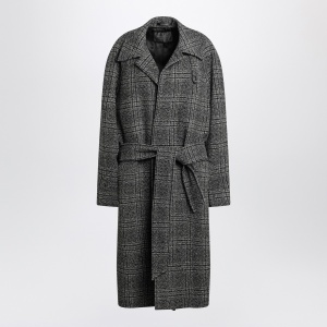 Balenciaga Raglan One Layer coat in black/grey check