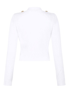 Balmain Button-Trim Cable-Knit Cardigan - Img 4