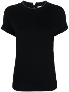 Brunello Cucinelli Brass-embellished crew-neck T-shirt