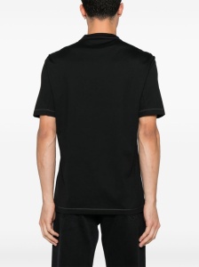 Brunello Cucinelli Crew neck T-shirt in cotton jersey with logo and faux layering - Img 3