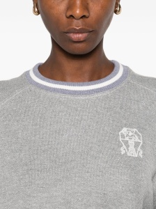 Brunello Cucinelli Embroidered-detail ribbed-cuff sweater - Img 2