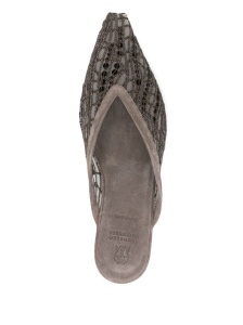 Brunello Cucinelli Flats Glistening Abstract Embroidery in suede - Img 3