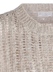 Brunello Cucinelli Natural Knitted Crewneck Vest - Img 3