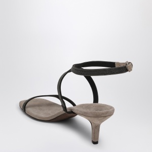 Brunello Cucinelli Sandal City Grey with Precious Straps - Img 2