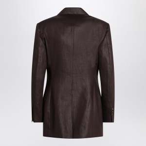 Brunello Cucinelli Shiny brown linen twill jacket - Img 2
