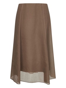 Brunello Cucinelli Stitching-detail A-line midi skirt - Img 2