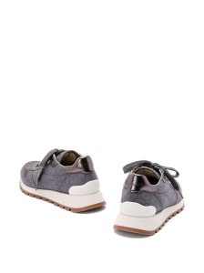 Brunello Cucinelli Virgin wool flannel and lamé calfskin runners - Img 4