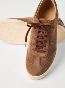 Brunello Cucinelli Washed suede sneakers with latex sole - Img 2