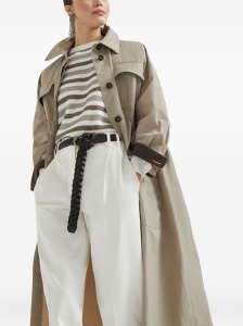 Brunello Cucinelli Water-resistant techno cotton trench with shiny detail - Img 2