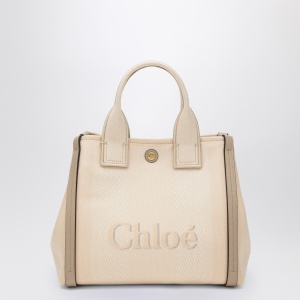 Chloé Carry Small tote bag in Blushy Beige canvas - Img 2
