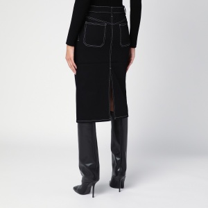 Courreges Courrèges Black denim midi skirt - Img 2