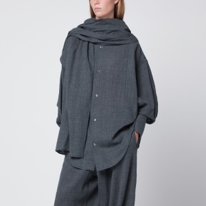 DARKPARK Grey melange Georgia shirt with scarf