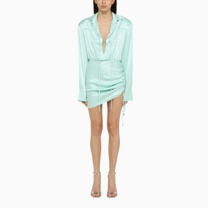 David Koma Aqua green wool mini dress