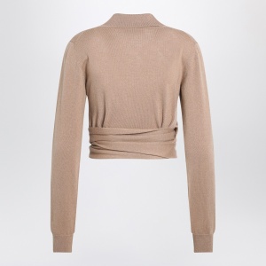 Dolce & Gabbana Dolce&Gabbana Beige wrap cardigan in cashmere - Img 2