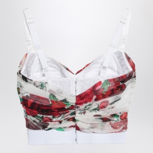 Dolce & Gabbana Dolce&Gabbana Bustier top in marquisette and chiffon with Rose print - Img 2