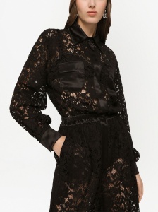 Dolce & Gabbana lace-trim long-sleeve jumpsuit - Img 2