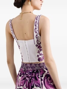 Dolce & Gabbana Maiolica print bustier top - Img 2