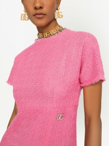 Dolce & Gabbana Rachel tweed calf-length dress with DG logo - Img 3