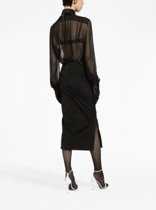 Dolce & Gabbana Silk chiffon shirt with satin details - Img 2