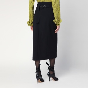 Dries Van Noten Black wool and mohair midi skirt - Img 2