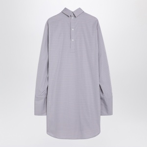 Dries Van Noten Light blue checked popeline turtleneck shirt - Img 2
