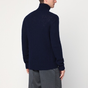 Dries Van Noten Navy blue wool turtleneck sweater - Img 2