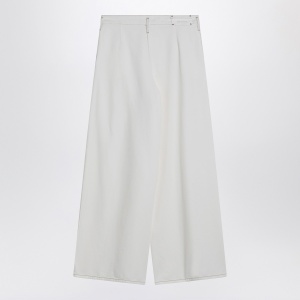 Dries Van Noten Wide white trousers in cotton - Img 2