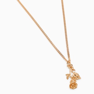 Emanuele Bicocchi Rose and skull necklace in 925 gold-plated silver - Img 2