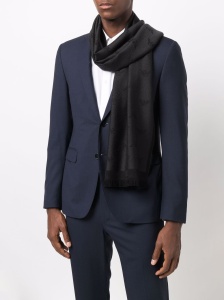 Emporio Armani Allover logo wool scarf - Img 3