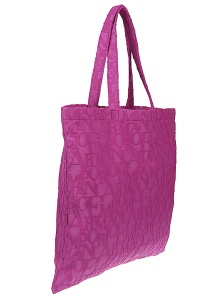 Emporio Armani Beachwear shopper in bold 3D ASV logo fabric - Img 3