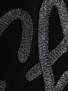 Emporio Armani Cotton-jersey T-shirt with oversized lurex logo - Img 3