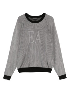 Emporio Armani Two-tone fisherman's rib jumper with EA logo