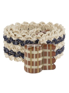 Exquisite J Striped raffia belt - Img 2
