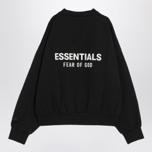 Fear of God Essentials Black fleece cotton sweatshirt with logo - Img 2