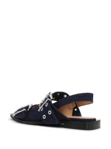 Ganni Denim Feminine Buckle Ballerinas - Img 3