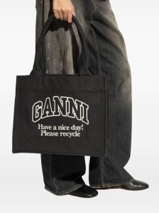 Ganni Recycled cotton large tote bag - Img 4