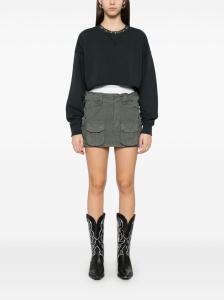 Golden Goose Cropped Cotton Sweatshirt with Crystals on the Front - Img 4