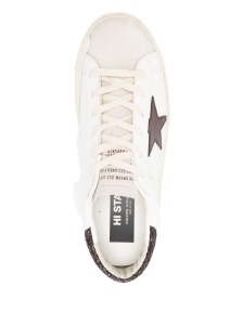 Golden Goose Hi Star in white nappa with leather star and heel tab - Img 3