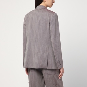 Golden Goose Light brown double-breasted jacket in chevron wool blend - Img 2
