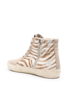 Golden Goose Slide in zebra-print pony skin with laminated leather flash - Img 3