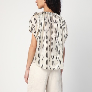 ISABEL MARANT Ecru/black blouse in silk - Img 2
