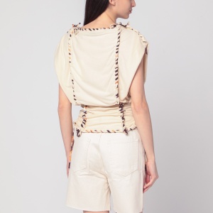 ISABEL MARANT Top Zohra écru in cotton - Img 2