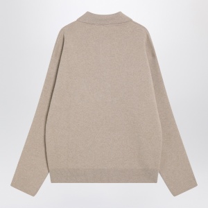 JACQUEMUS Beige wool and cashmere polo sweater - Img 2
