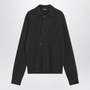 JACQUEMUS Dark grey wool and cashmere cardigan