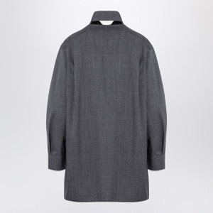 Jil Sander Grey wool shirt with scarf - Img 2