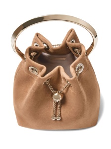 Jimmy Choo Toffee Suede Bag With Pearl Closure - Img 3