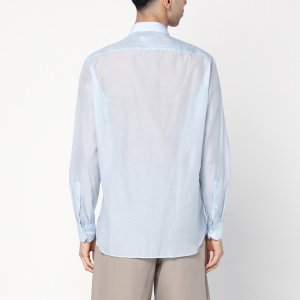Lardini Light blue shirt in silk blend - Img 2