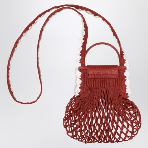 Longchamp XS La Pliage mesh bag in Terracotta colour - Img 2